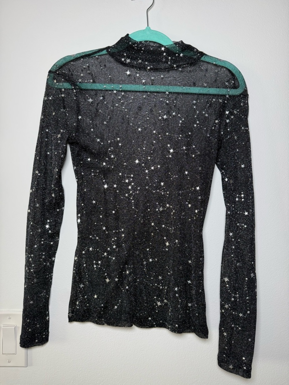 Women's Black Star Print Long Sleeve Top